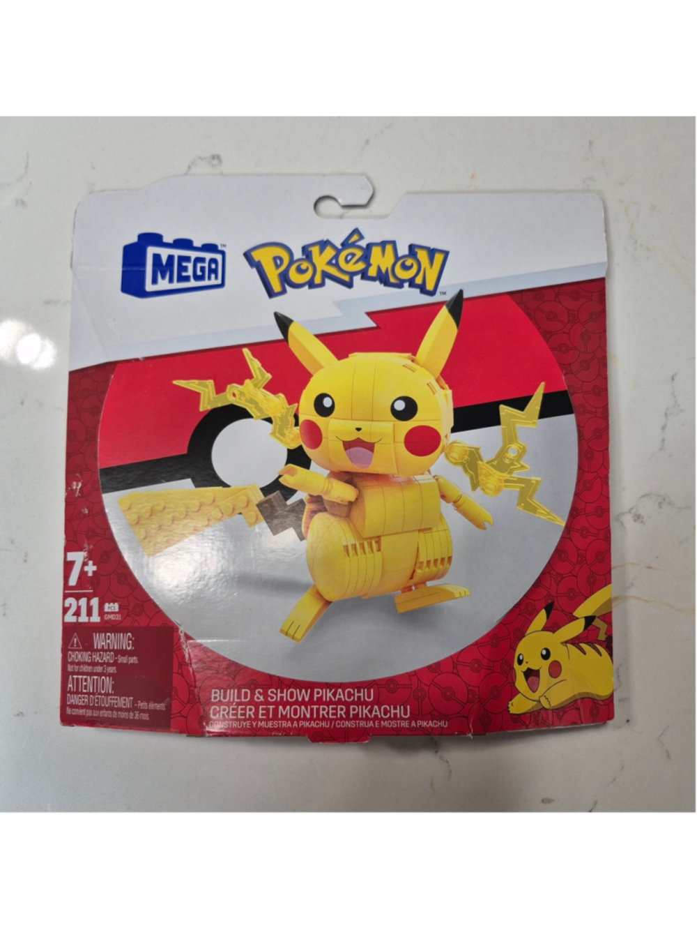 Mega Pokemon Build & Show Pikachu Building Set Yellow Red